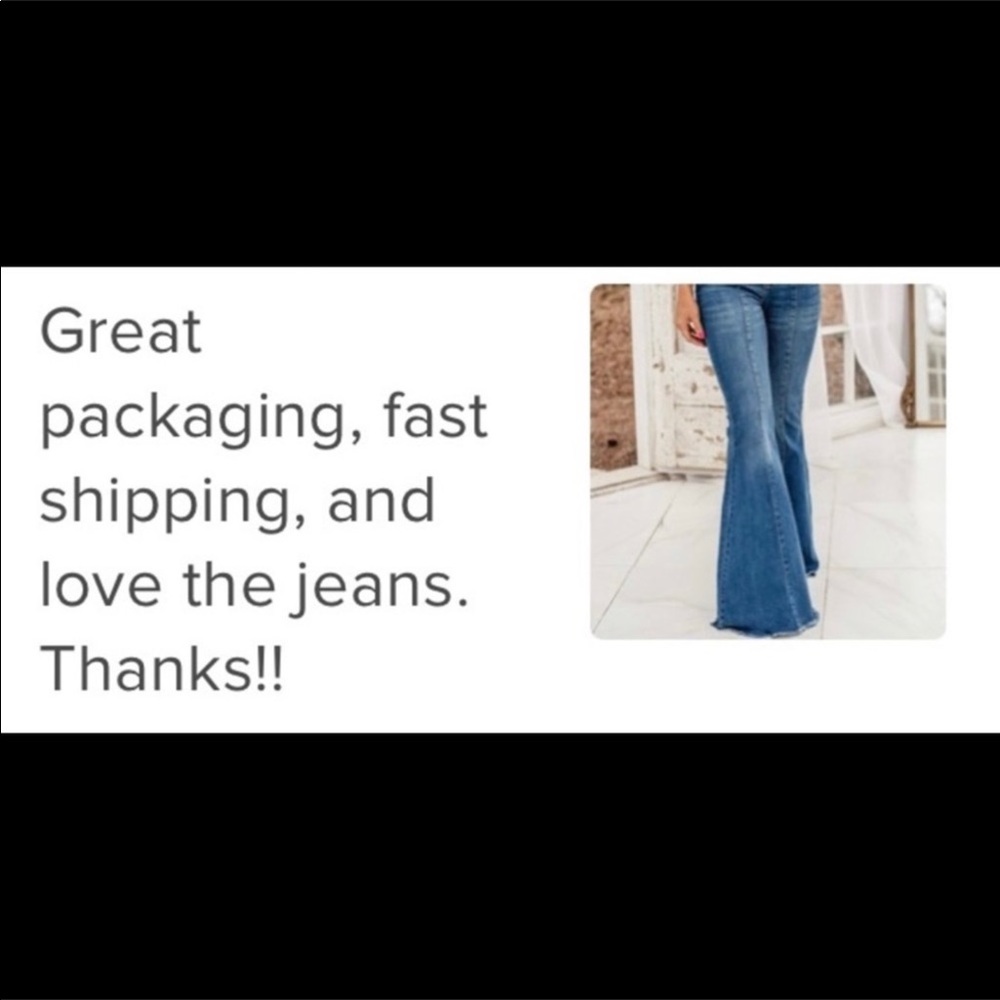 Fabulous Blue Flare Jeans w/Raw Hem & 5 Pockets - Picture 12 of 13